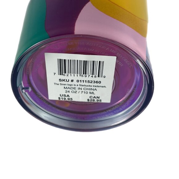 Sofie Birkin + Starbucks 2024 Pride Sunshine Mural DW Cold Cup, 24 oz Venti NWT - Picture 8 of 8